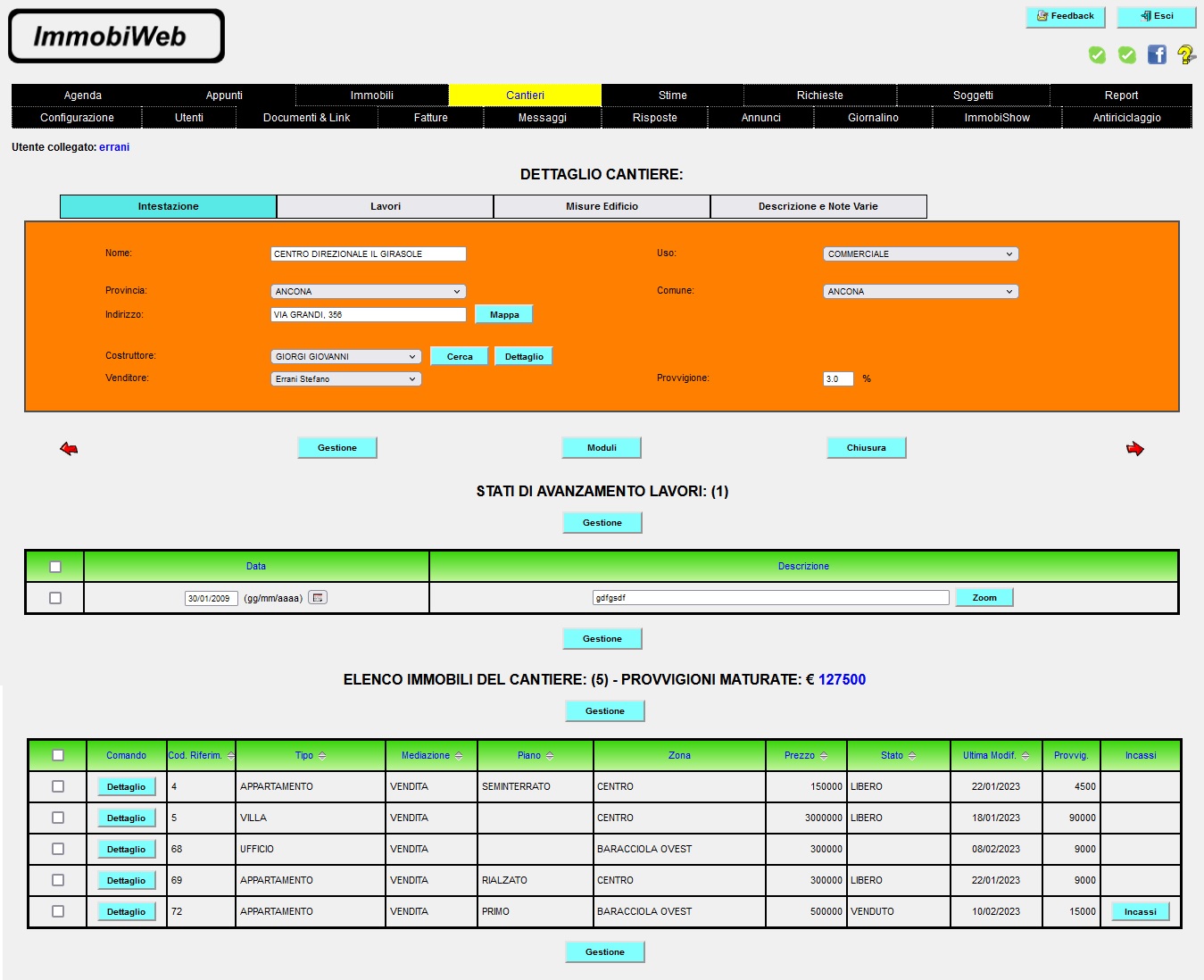 ImmobiWeb: Cantieri