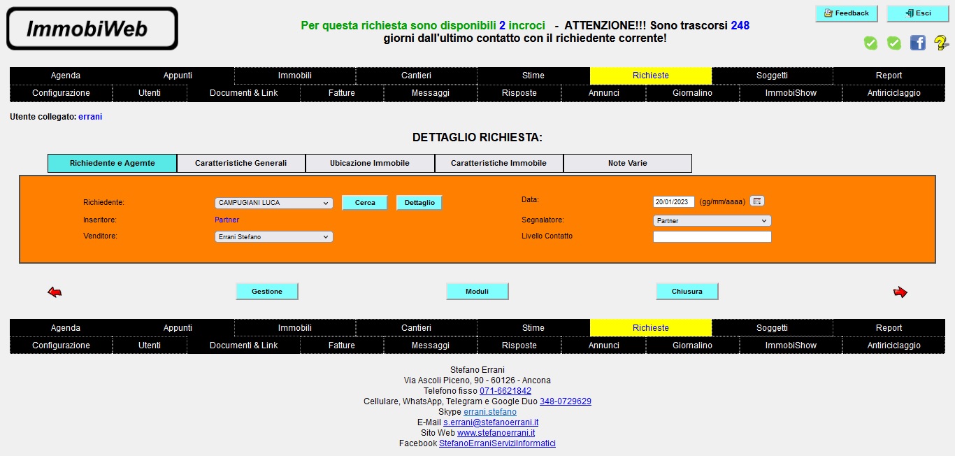 ImmobiWeb: Dettaglio Richiesta