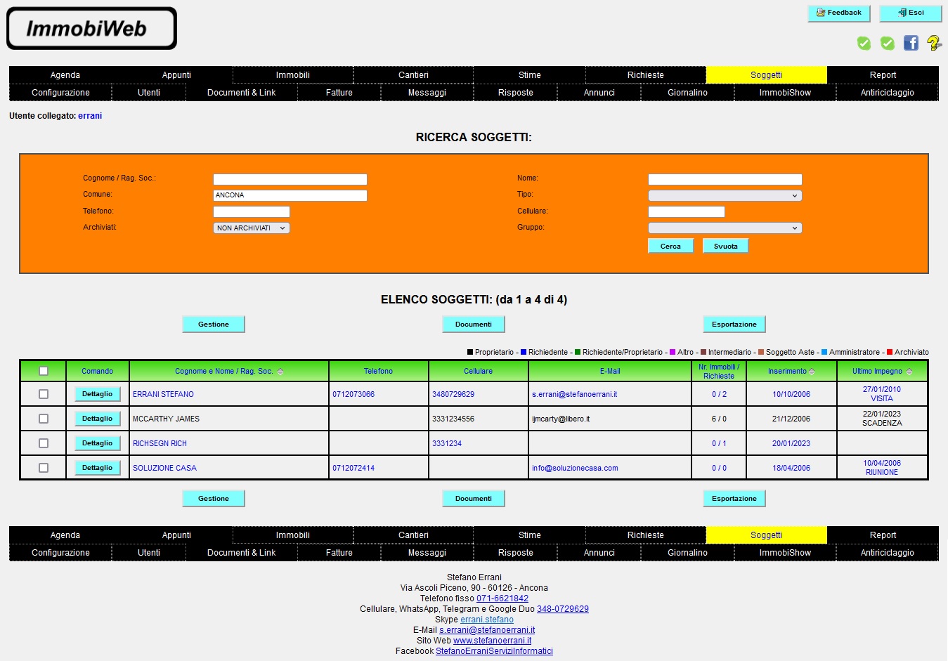 ImmobiWeb: Elenco Soggetti