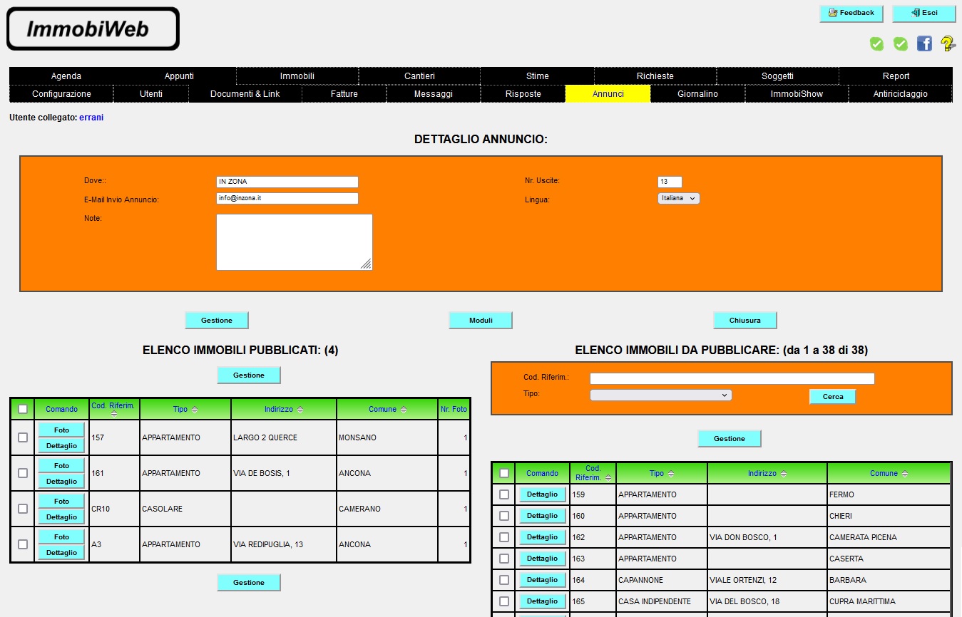 ImmobiWeb: Annunci