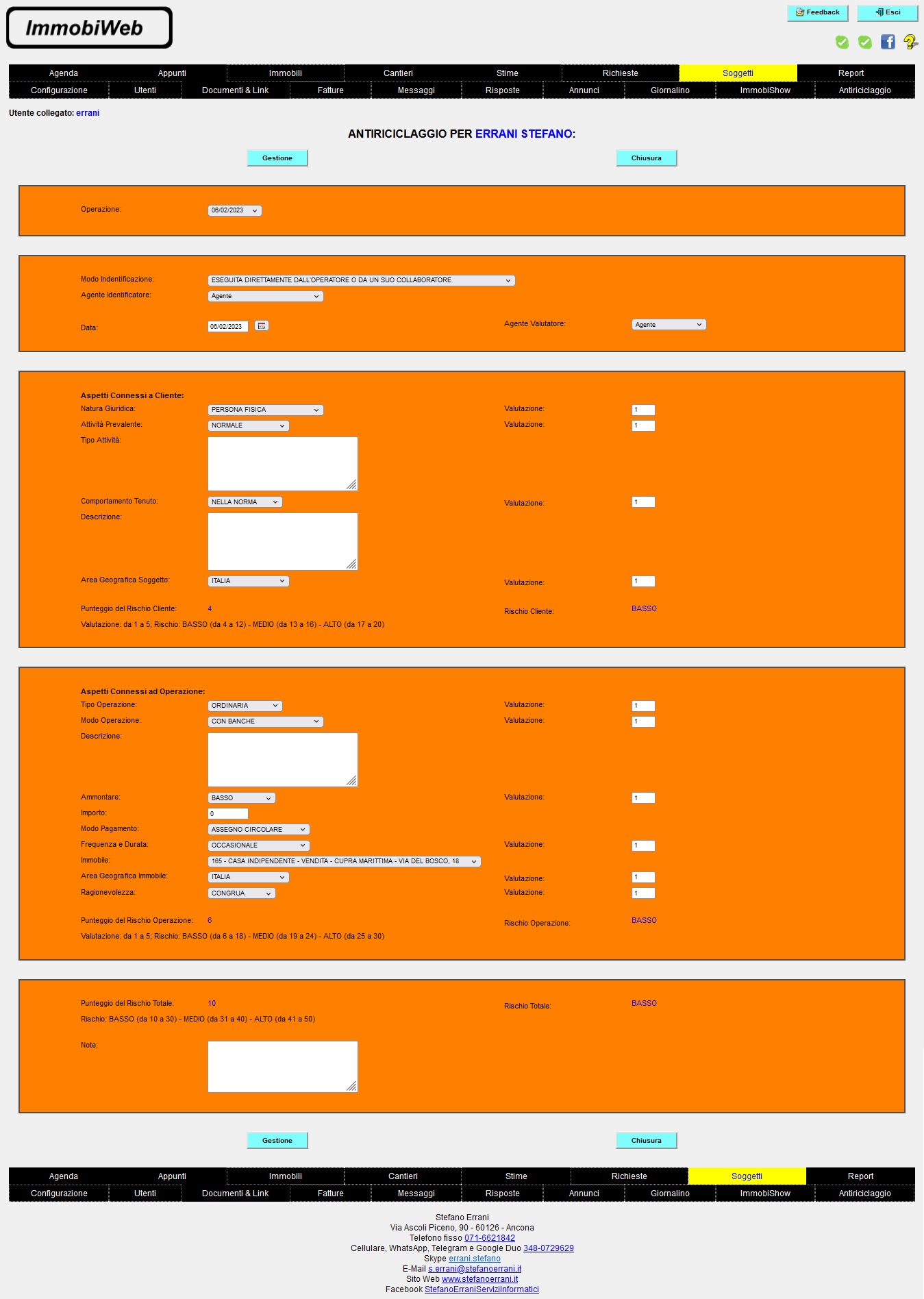 ImmobiWeb: Analisi del Rischio Cliente