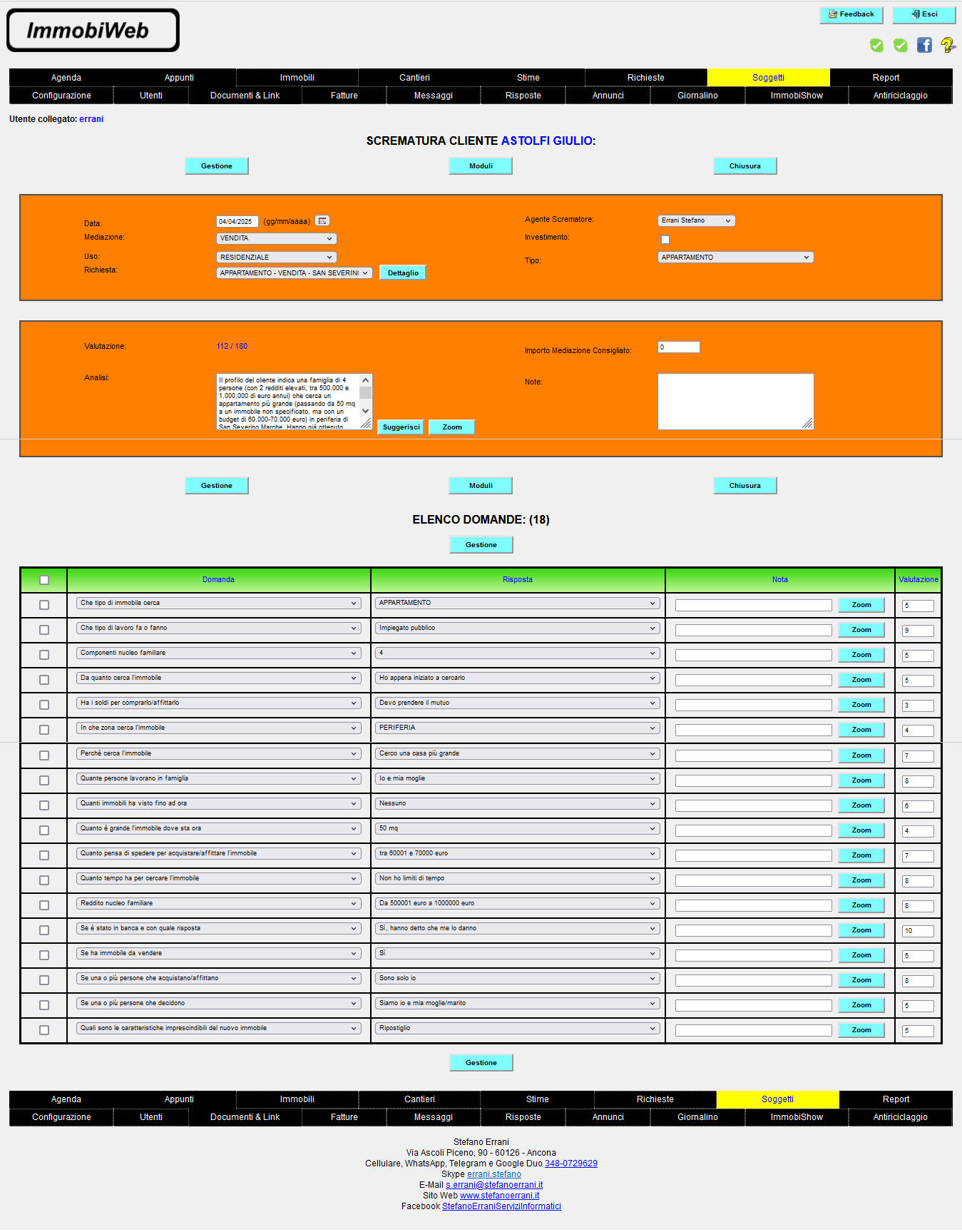 ImmobiWeb: Scrematura Clienti