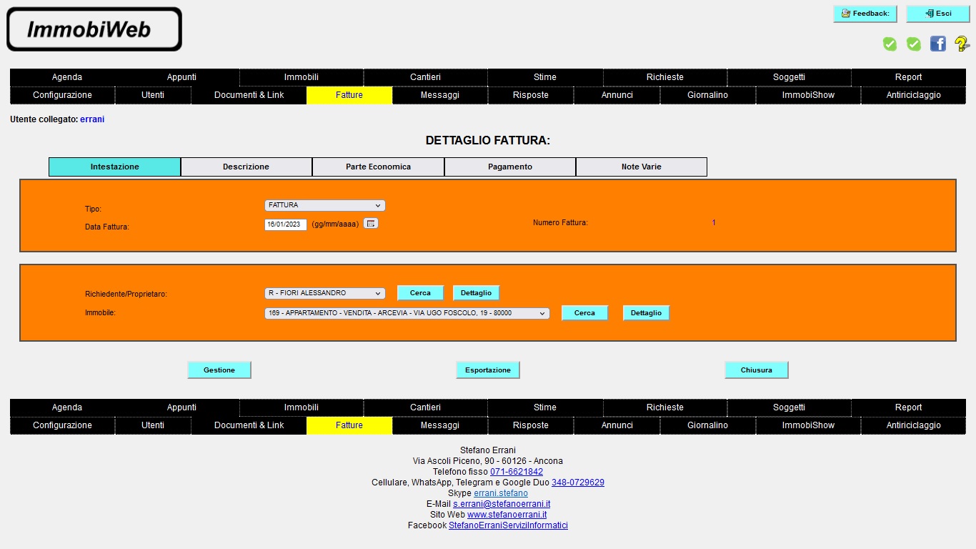 ImmobiWeb: Fatture