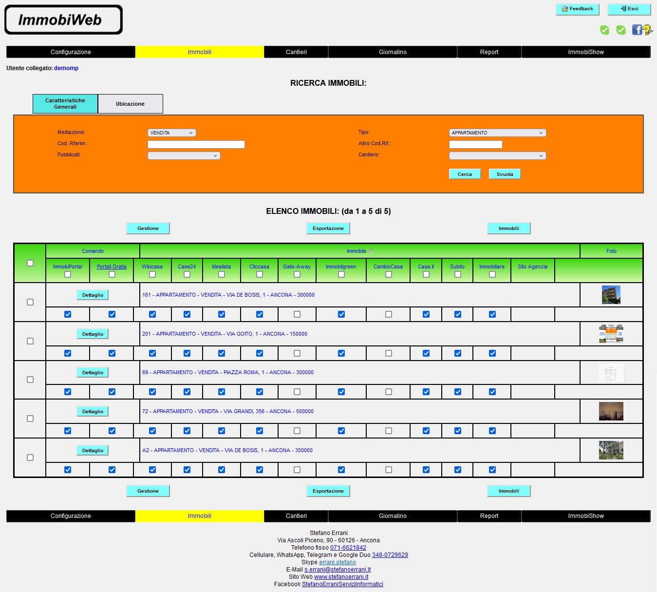 ImmobiWeb MultiPortale: Software immobilare per pubblicare gli immobili nei portali immobiliari